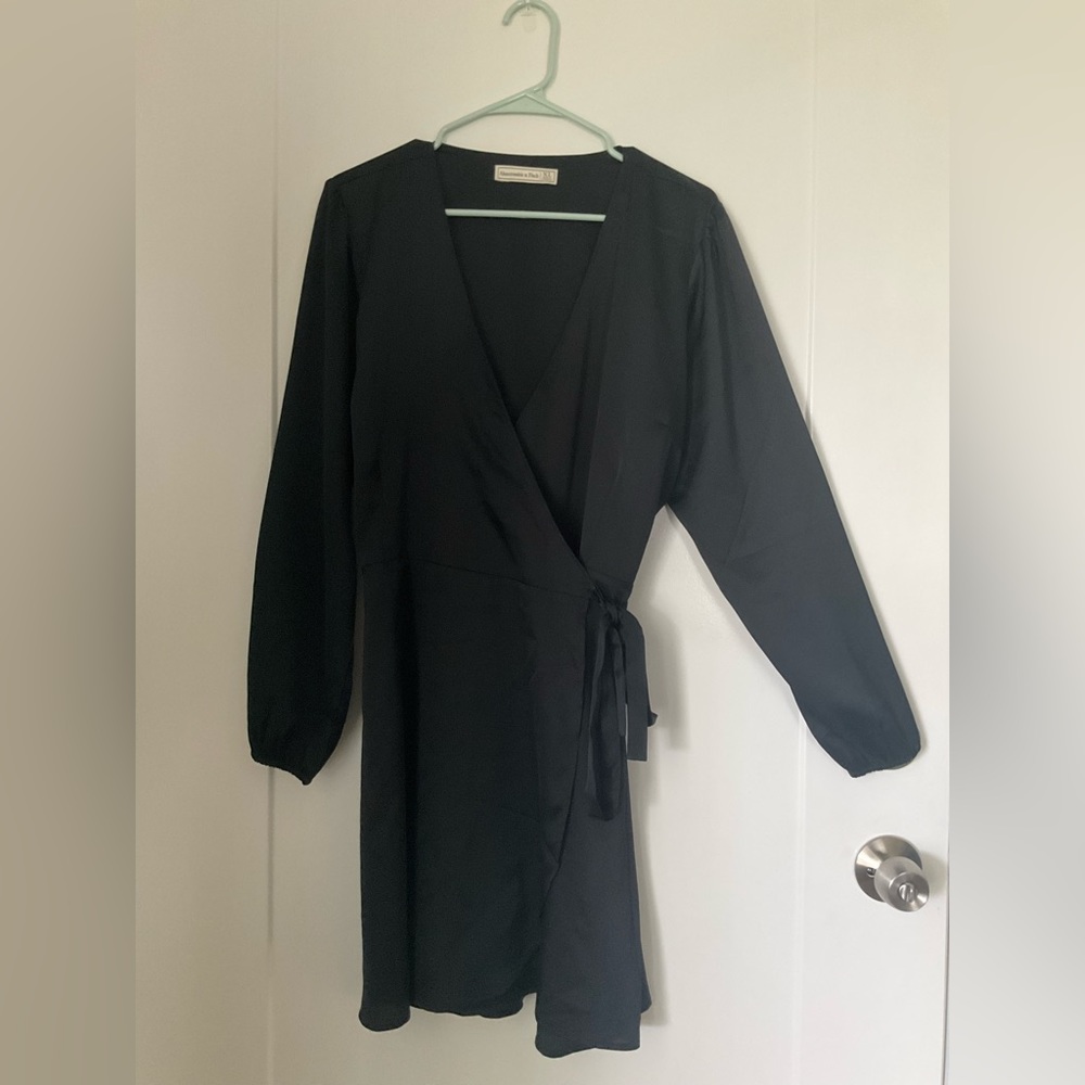 XL black Satin Abercrombie & Fitch Dress